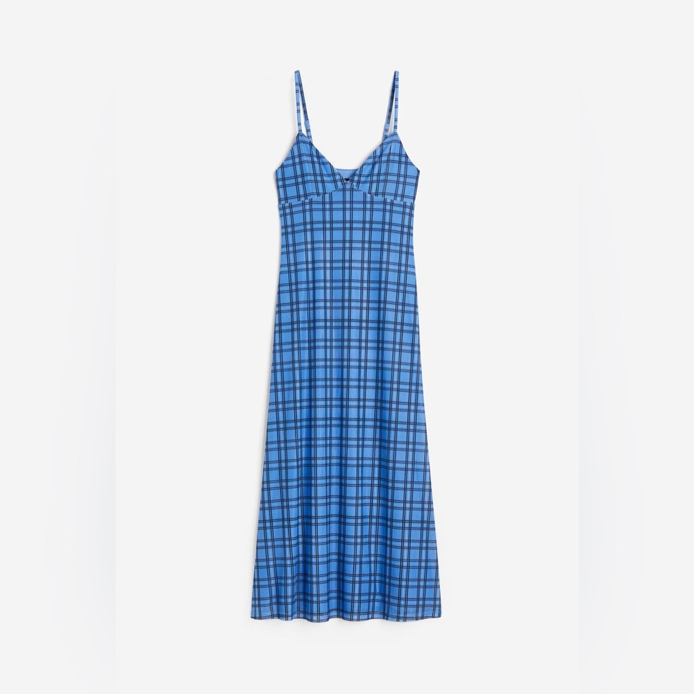 NWT H&M Mesh Plaid Slip Dress | Large